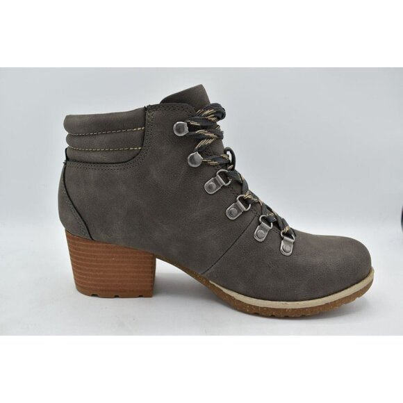 B.O.C By Born Womens Size 9 Alder Light Grey Nubuck PU Heeled Booties Boots - Picture 6 of 12